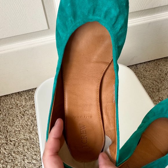 J. Crew Suede Ballet Flats in Green Size 8 - Picture 3 of 12